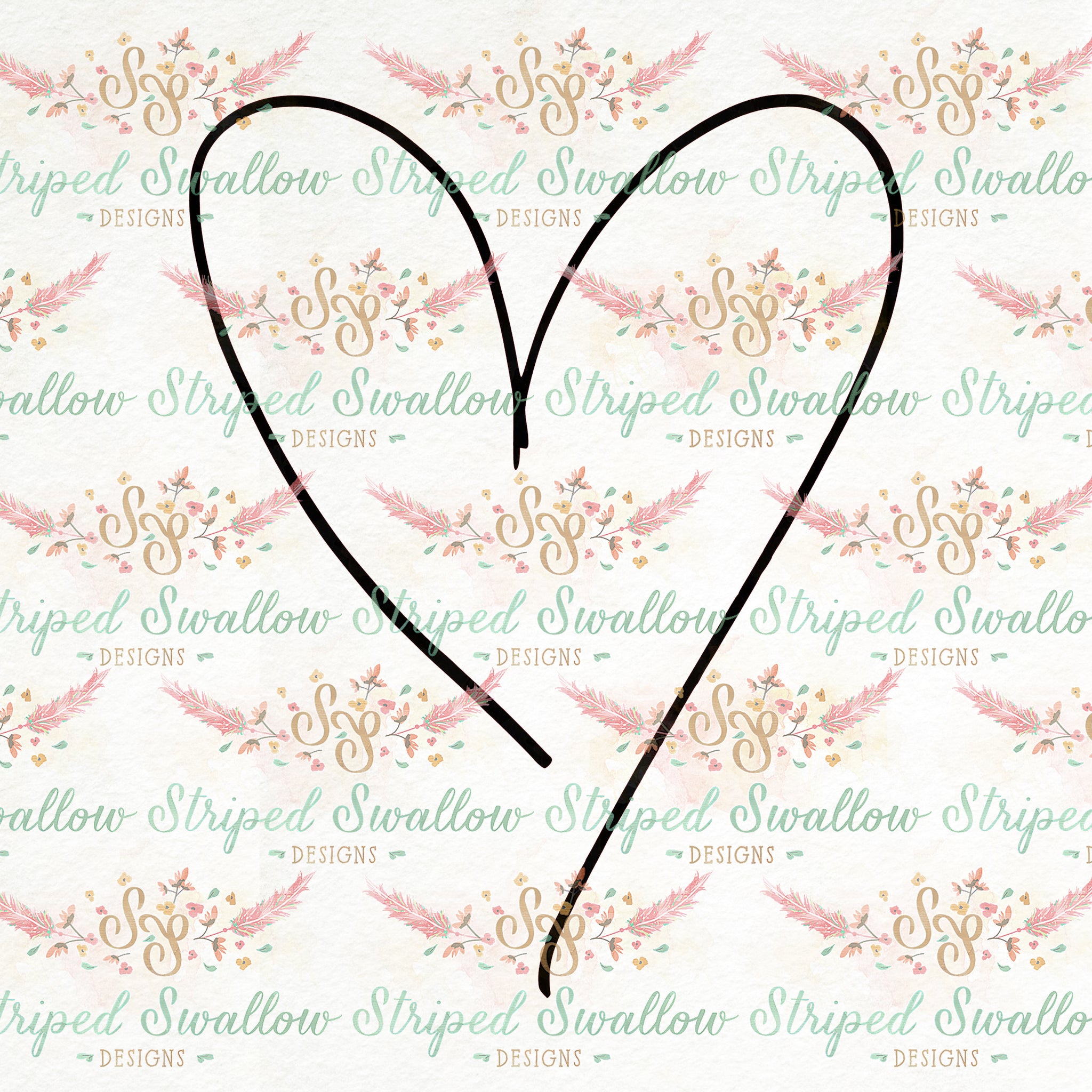 Lineart Heart Digital Cut File