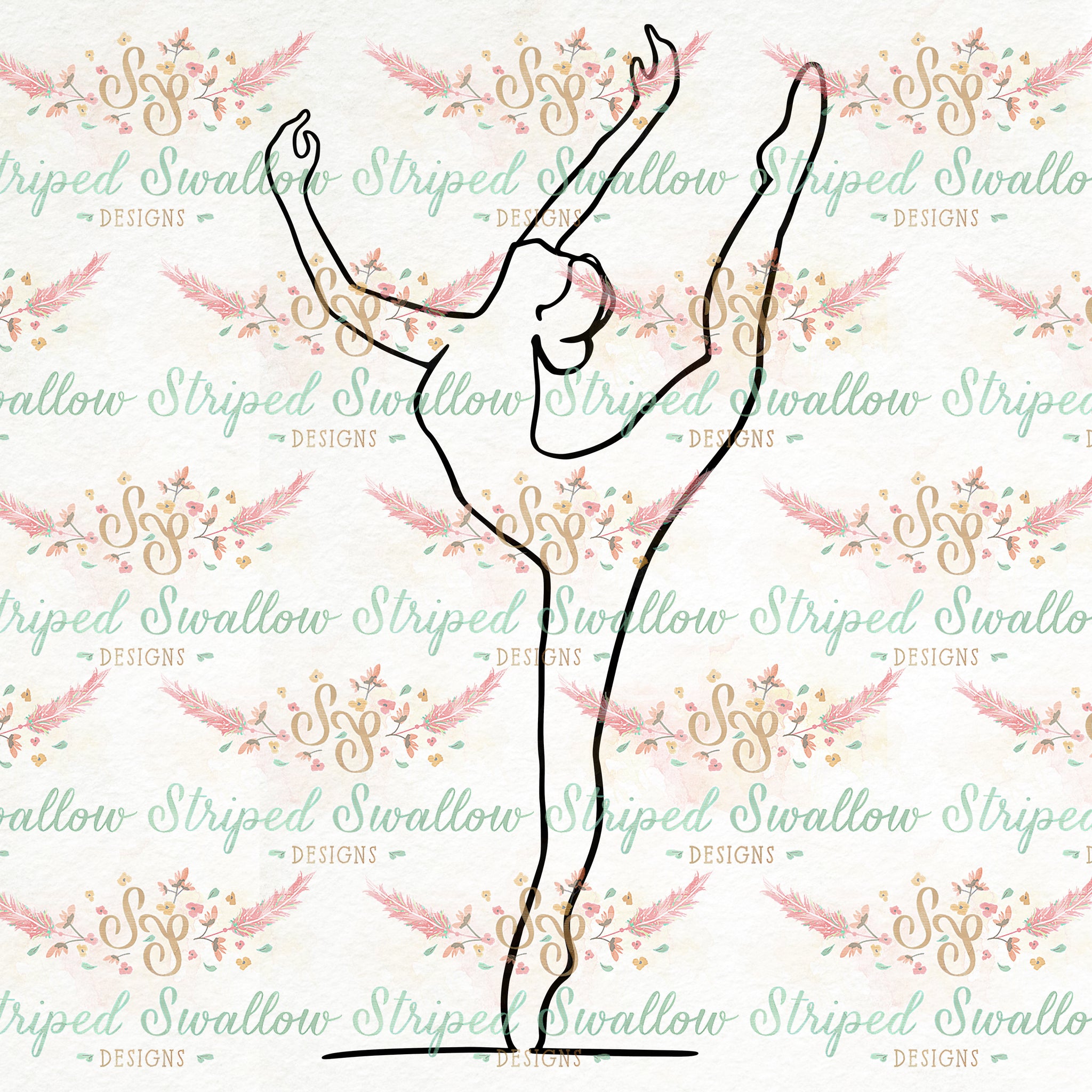 Continuous Line Arabesque Digital Cut File